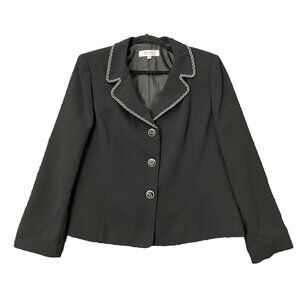 Suit Studio Plus Size 16 Classic Blazer Black Decorative Buttons Women